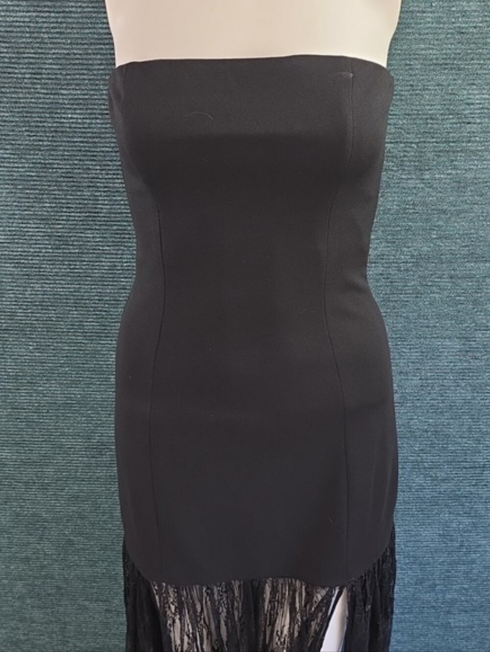 Lulus Vesna Black Mixed Media Strapless Maxi-Dress Size S - Picture 9 of 16